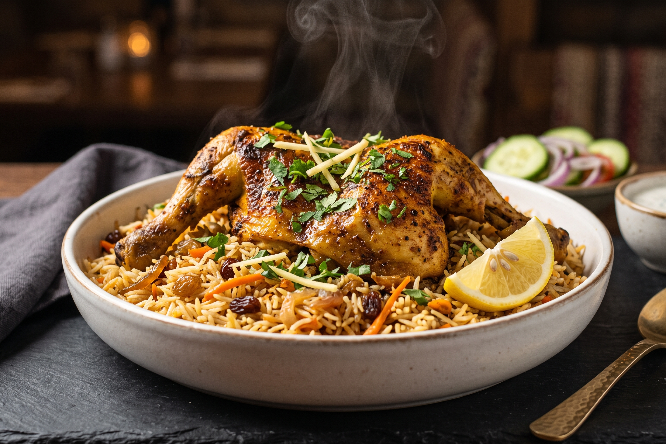 Half Chicken Rice Bukhari